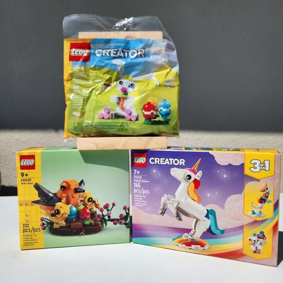 LEGO EASTER BUNDLE Bird’s Nest Unicorn Bunny Set SPRING Decor 40639 31140 30668 - Picture 1 of 10
